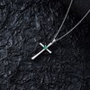 Sterling Silver Cross Necklace for Women Birthstone Cross Crucifix Pendant