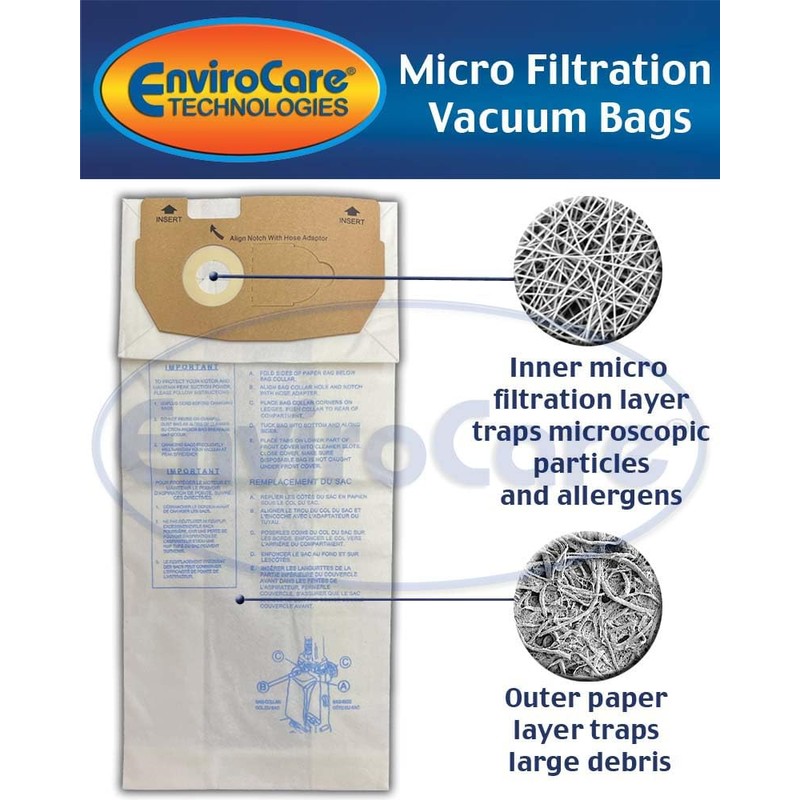 EnviroCare Replacement Micro Filtration Vacuum Cleaner Dust Bags Designed to