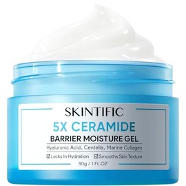 SKINTIFIC 5X Ceramide Barrier Repair Moisturizer para pieles sensibles | Hidratante facial ligero con hidratación 24 horas, crema de gel sin aceite pa