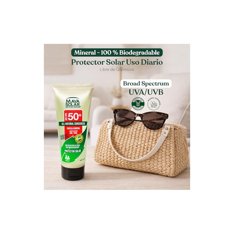 Maya Solar. Bloqueador Solar Corporal. 100 Ingredientes Naturales Minerales SPF