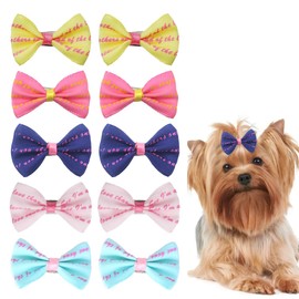 WUFKOP 10 Fiocchetti per Cani con Clip, Set di Fermagli a Farfalla Morbidi e Colorati per Toelettatura, Accessori per Cani e Gatti di Taglia Piccola per Feste, Passeggiate e Vita Quotidiana