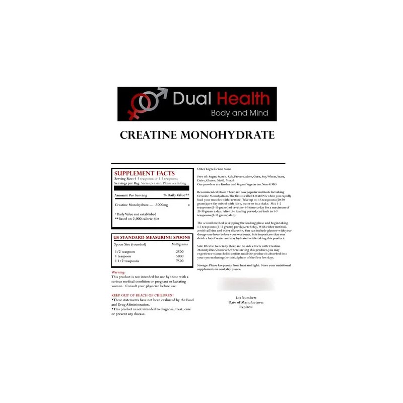 Creatina Monohidrato 100 G Polvo Micronizado Dual Health