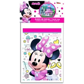 GRANMARK Bolsas para dulces fiesta MINNIE MOUSE, (50 pzas), plástico, Bolsitas dulceras, Bolsitas para recuerdos de fiesta, Artículos para fiesta MINNIE MOUSE, Fiesta MINNIE MOUSE