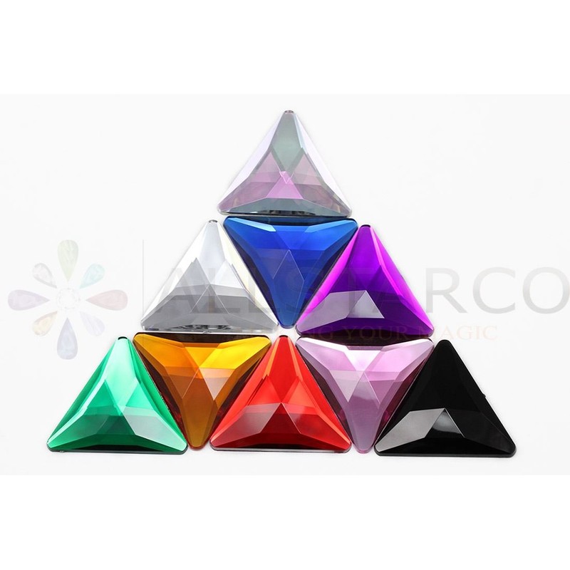 Allstarco 68mm Orange Hyacinth H125 Flat Back Triangle Acrylic Gems