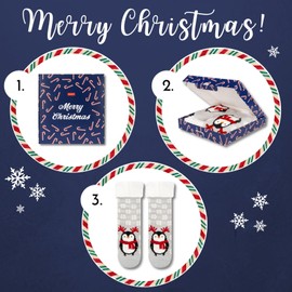 soxo Cuddly Christmas Socks Women's Socks Funny Gifts for Women Christmas Socks 35-40, penguin