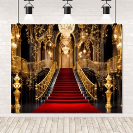 Red Carpet Backdrop 10x8ft Luxurious European Palace Backdrop