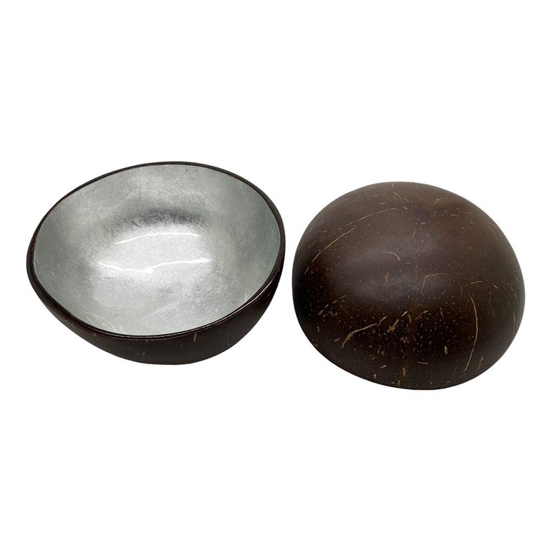VIE Gourmet Coconut Bowls Hand Painted, Lacquered, Set of 2,