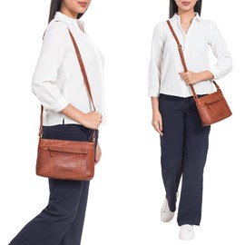 STILORD 'Blair' Elegant Shoulder Bag Women's Leather Vintage Handbag Small Crossbody Bag Women Women's Shoulder Bag Leather Bag for Going Out Evening Bag Genuine Leather, Arona - Brown