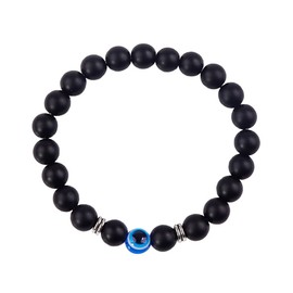 FFWTPY Evil Eye Bracelet for Women Men Evil Eye Natural Stone Bead Bracelet Volcanic Stone Tiger Eye Bracelet Gift for Family Friends Birthday Christmas Blessing Festival Gift, Stone