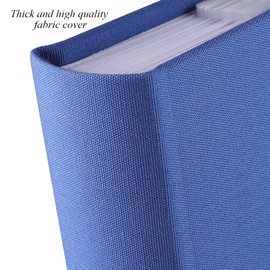 1DOT2 Luxury Fabric Photo Album 4x6 With Writing Space Acid Free Pockets Holds 300 Photos with Memo, 3 Per Pages Photobook Album for Wedding Vacation Family Blue