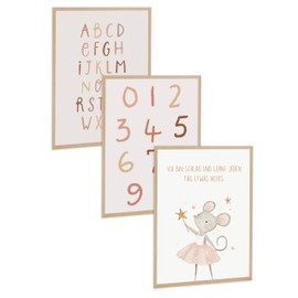 Kidsmood - Affirmation Poster for Children's Room - Encouraging Pictures for Children's Room Girls & Boys - Baby Room Decoration - Wall Pictures Animals for Children's Room Decoration [Numbers &