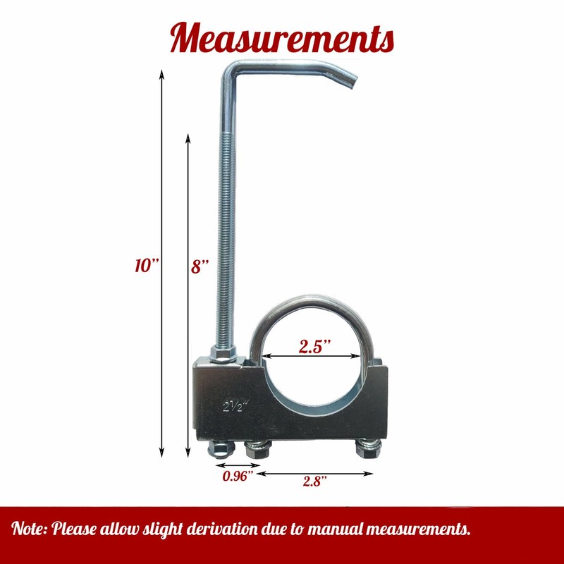 2Packs 2-1/2" Heavy Duty Exhaust System Hanger, Universal Exhuast Hanger,