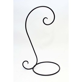 Laredo Wrought Iron Ornament or Globe Display Stand-Single Hook-16.5 Inches Tall. Painted Bronze