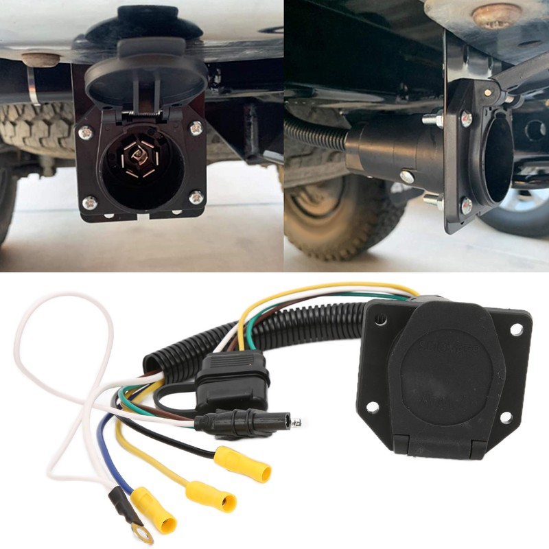 Trailer Wiring Adapter 4 Way to 7 Way Round Trailer