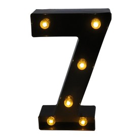 AUSAYE Black LED Marquee Number Lights Sign for Wedding Birthday Party Battery Powered Christmas Lamp Home Bar Decorations Number 7