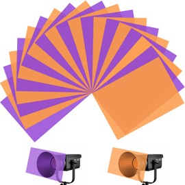 Halloween Light Gels Colored, Halloween Correction Gel Filter, Light Covers Transparent Film Plastic Sheets in Purple Brown and Orange, 11.7 x 8.3 in