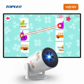 Topleo Smart Home Theater Projector Overhead Hy300 Pro 4k Video Portable Android Wifi Proyectores Portable Mini Led Projectorcolor: White