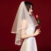 Tosenk Bride Veil, Bridal Headdress Veil with Comb, Short, Popular,