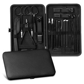 24 PCS Manicure Set, Mens Nail Grooming Kit, Nail Care Kit, Nail Set, Nail Clipper Set, Portable Care Kit for Travel or Home, Travel Gift for Women Men,Suitable for Hand Foot Care