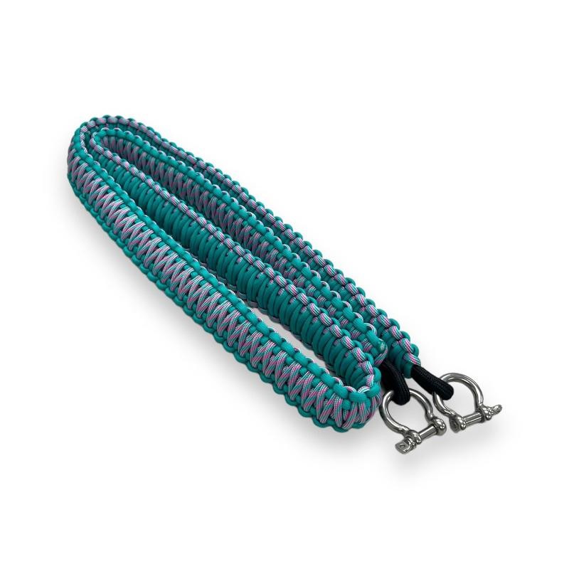 Paracord Cooler Strap:_White w/Red Green Print