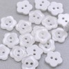 100 Pcs White Pearlescent Buttons 2 Hole Flower Resin Button