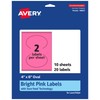 Avery Printable Oval Labels with Sure Feed Technology, 4" x