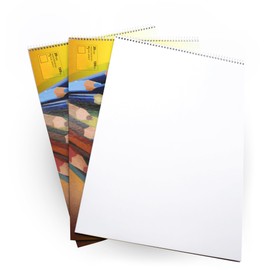 DOJA Barcelona Drawing Pads DIN A4 Borderless | 20 Sheets | Pack of 3 | Drawing Pad A4 without Frame | Sketch Pad A4 Frameless | Colouring Pad A4 Frameless for Artists, Students and Creatives