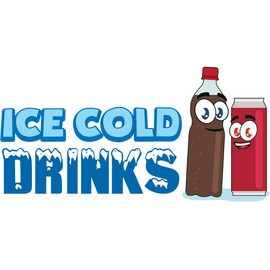 ICE Cold Drinks 3 48" Concession Decal Sign cart Trailer Stand Sticker Equipment