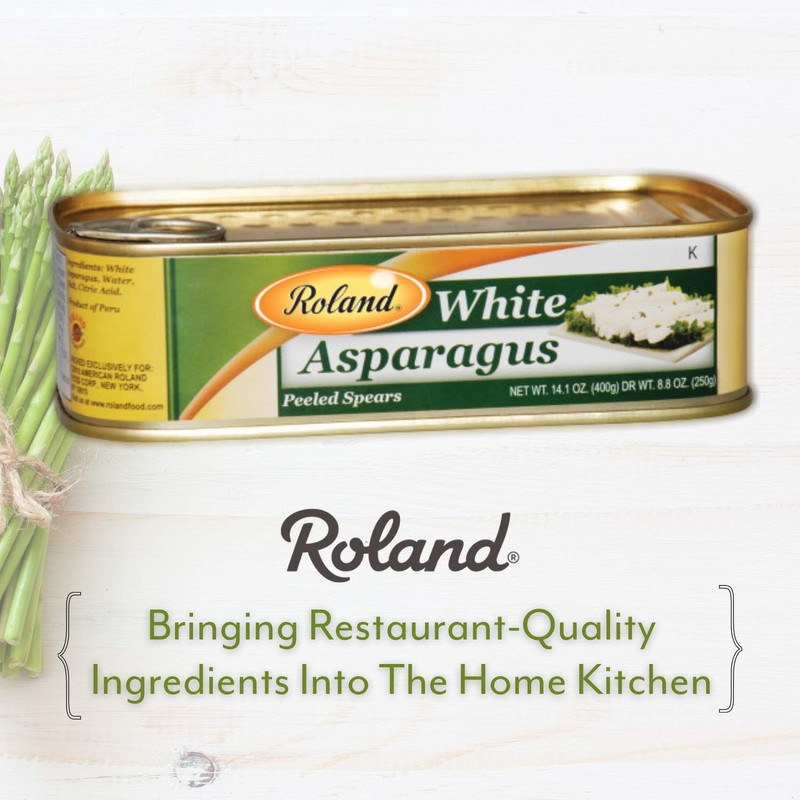 Roland Foods Canned White Asparagus Spears in Brine, 14.1 Ounce