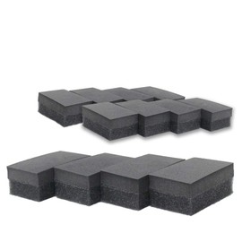BLACK-MINI Coating Sponges, Set of 3 (4 Pieces in 1 Package), Commercial Use, Coating and Protectant Application with Back Plate to Keep Hands Clean and Small Size for Fine Areas
