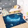 AQQA Moon and Stars Area Rug Galaxy Solar System Rugs