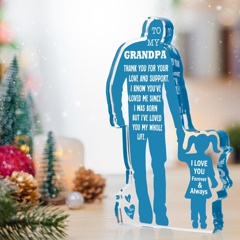 Opa Geschenk vom Enkel - Personalisierte Acryl-Plakette | Geburtstagsgeschenk für