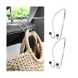 Osilly Bling Car Purse Hook, 2PCS Crystal Rhinestone Seat Back Headrest Organizer Hanger for Purses Bags Clothes, Multifunctional Auto Interior Holder Accessories, Universal for Vehicles (Black)