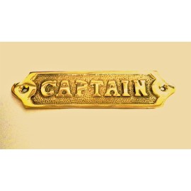 GLOBEDECOR DOOR SIGN " CAPTAIN" BRASS - PLAQUE AND SIGNS - NAUTICAL - BOAT - MARITIME