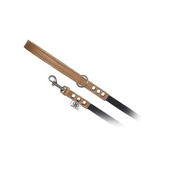Buddy Belt Pebble Grain Accent Leather Nylon Leash Caramel - Premium Edition (3/4" x 4')