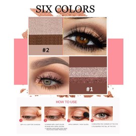 Wimode 2 Color Waterproof Eyeshadow with Exquisite Shine and Smooth Texture, Long Lasting Eye Makeup (02#)