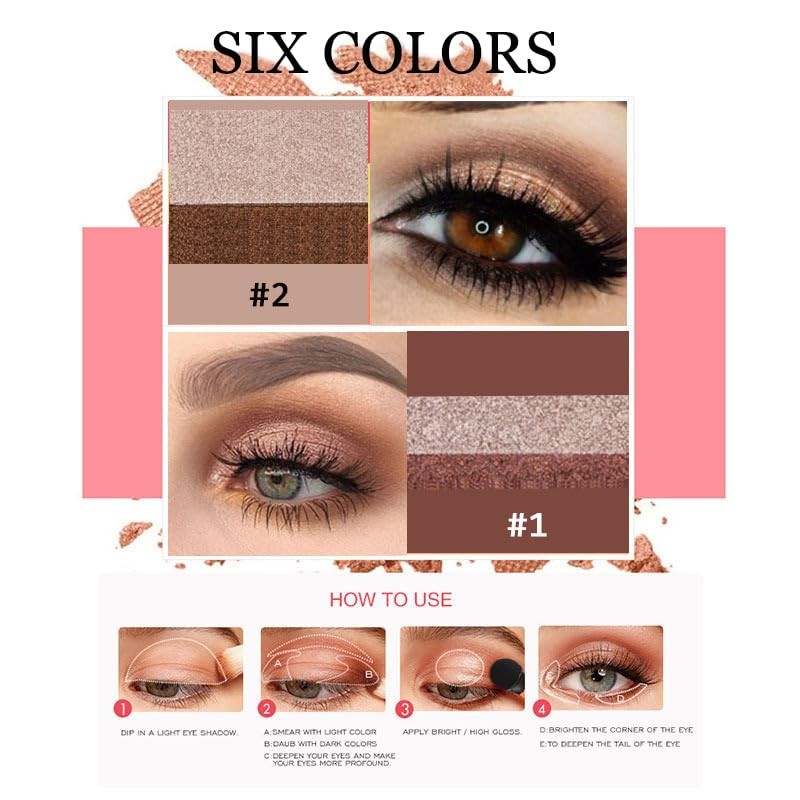 Wimode 2 Color Waterproof Eyeshadow with Exquisite Shine and Smooth