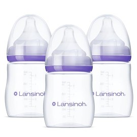 Lansinoh Biberones con Tetina Natural Wave, Transparente, 5 Oz, Paquete de 1 Count