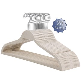Elama Home 20 Piece Biodegradable Coat Hangers in Wheat (ELH-20)