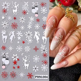 Christmas Nail Art Stickers 5D Snowflake Santa Claus Nail Sticker Decal Embossed Self-Adhesive Nail Art Design Luxury Christmas Nail Decoration Supplie