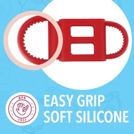 Impresa Baby Bottle Grips - Compatible with Dr. Brown Baby Bottles - 4-Pack Pink Fits 2.5-Inch Diameter - Easy-Grip Sippy Cup Handles & Stable Anti-Roll Design