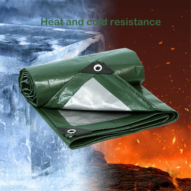 Tarps Heavy Duty Waterproof, Green/Silver 10Mil Polyethylene Tarp Cover with