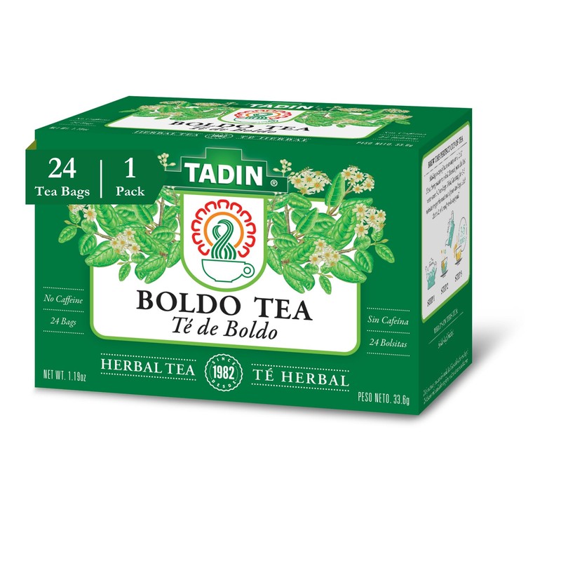 Tadin Boldo Tea, Herbal Tea, Caffeine Free, 24 Tea Bags