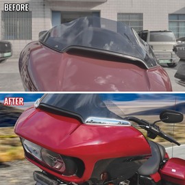 Front Windshield Side Trim for Road Glide, Split Chrome Windscreen Side Molding Trim Kit Windshield Trim Protector for Harley Road Glide Ultra FLTRU FLTRX Special FLTRXS 2015-2023 Accessories (1 Pair)