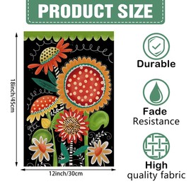 DMERBYL Spring Garden Flag Sunflower Black Summer Double Sided Burlap Vertical Holiday Seasonal Farmhouse Yard Outdoor Home Decorations 12.5 x 18 Inch