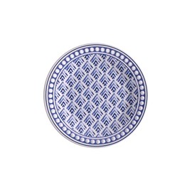 Merritt Savannah 6"" Melamine Saucer Appetizer Bread Plate, Blue/White, Set of 6, Dinner