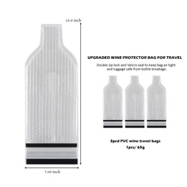 HESSION 3 pcs Resuable Wine Bags Travel Bottle Protector Sleeve Leak Safe