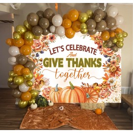 Let's Give Thanks Backdrop Fall utumn Harvest Festival Photography Backdrop