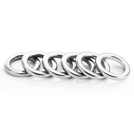 Atibin Fishing Flat Lures Solid Ring Fishing Jigging Stainless Steel Welding Ring Swivel Snap Lure Assist Ring Flat Seamless Stream 298kg 50pcs