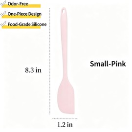 Mini Silicone Spatula Set, 4-Pack 8.3"×1.2"×0.4" Food-Grade Heat-Resistant Baking Scrapers in Pastel Colors